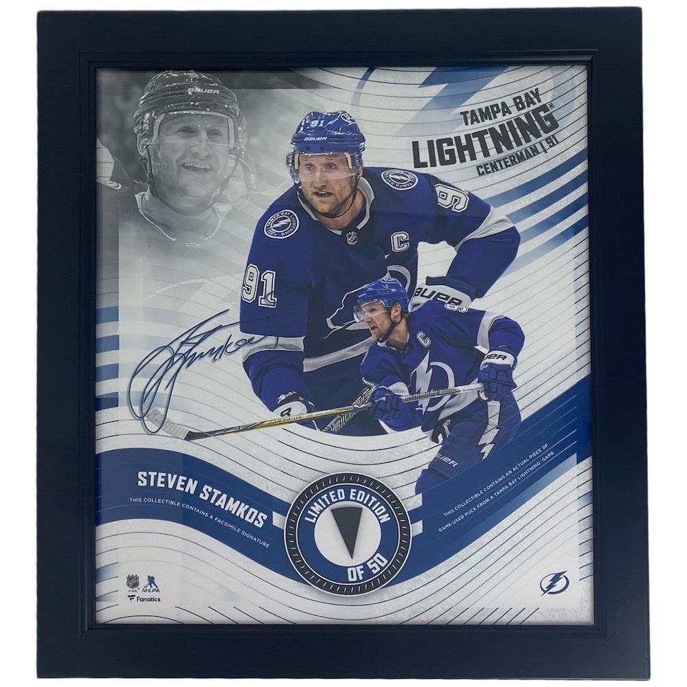 Steven Stamkos Tampa Bay Lightning Framed 15" x 17" Game Used Puck Collage LE 50