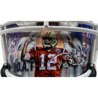 TOM BRADY Autographed "Let's Go" Custom Visor Patriots Helmet FANATICS LE 12