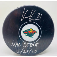 KAAPO KAHKONEN Autographed Minnesota Wild "NHL Debut 11/26/19" Official Puck FANATICS