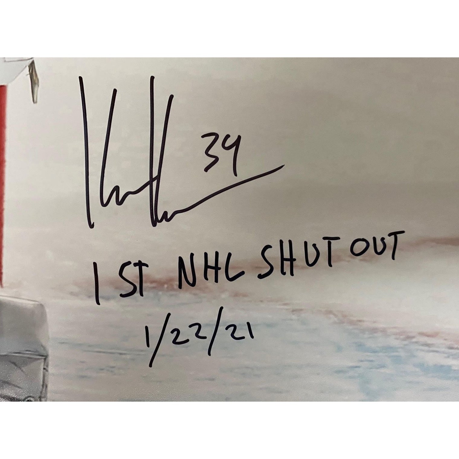 KAAPO KAHKONEN Autographed "1st NHL Shut Out" 16" x 20" Photograph FANATICS LE