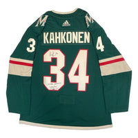 KAAPO KAHKONEN Autographed Minnesota Wild "1st NHL Shutout 1/22/21" Jersey FANATICS LE 34