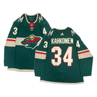 KAAPO KAHKONEN Autographed Minnesota Wild "1st NHL Shutout 1/22/21" Jersey FANATICS LE 34