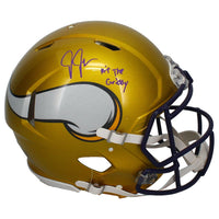Justin Jefferson Autographed Minnesota Vikings "Hit The Griddy" Authentic Speed Flash Helmet JSA
