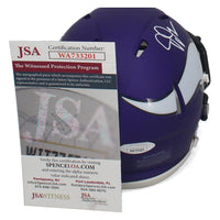 Justin Jefferson Autographed Minnesota Vikings Mini Speed Helmet JSA