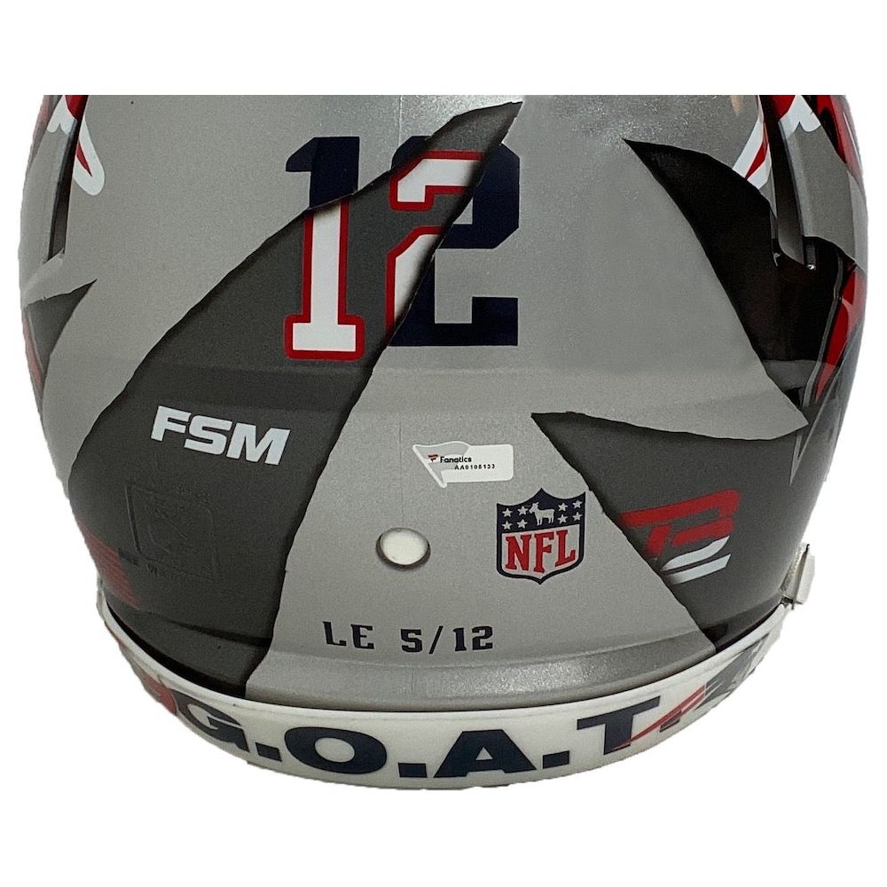 TOM BRADY Autographed Patriots / Bucs Mashup Authentic Helmet FANATICS LE 12