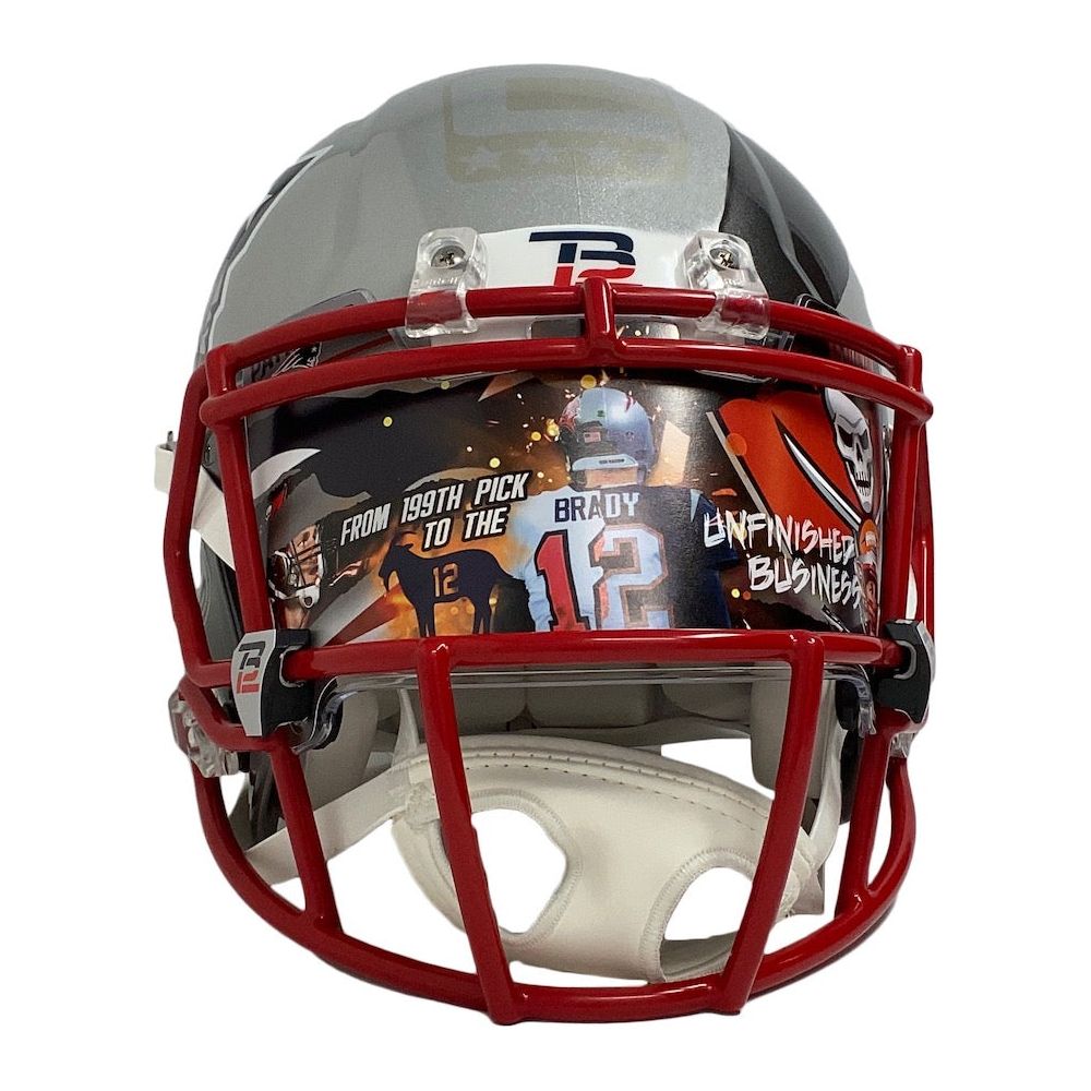 TOM BRADY Autographed Patriots / Bucs Mashup Authentic Helmet FANATICS LE 12