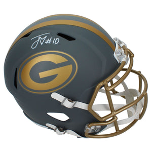 Jordan Love Autographed Green Bay Packers Slate Speed Full Size Helmet Beckett