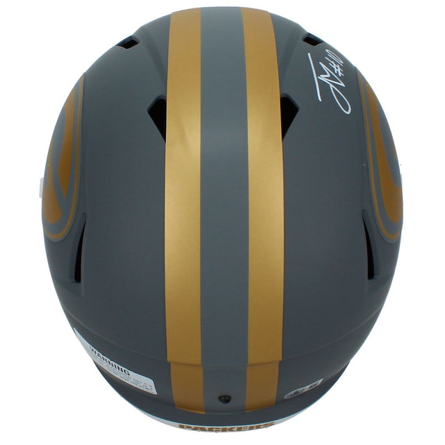 Jordan Love Autographed Green Bay Packers Slate Speed Full Size Helmet Beckett