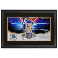 Carmella Autographed WWE Match Used Canvas Framed 10" x 18" Display Fanatics LE