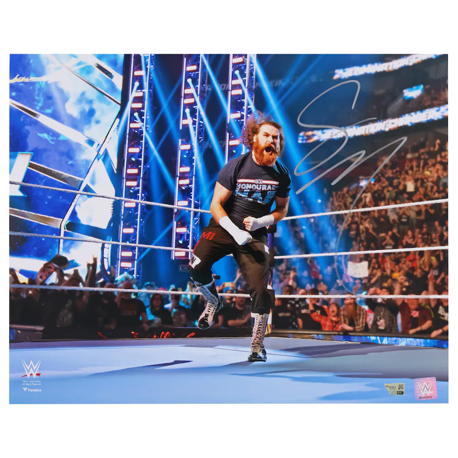 Sami Zayn Autographed WWE Elimination Chamber 16" x 20" Photograph Fanatics