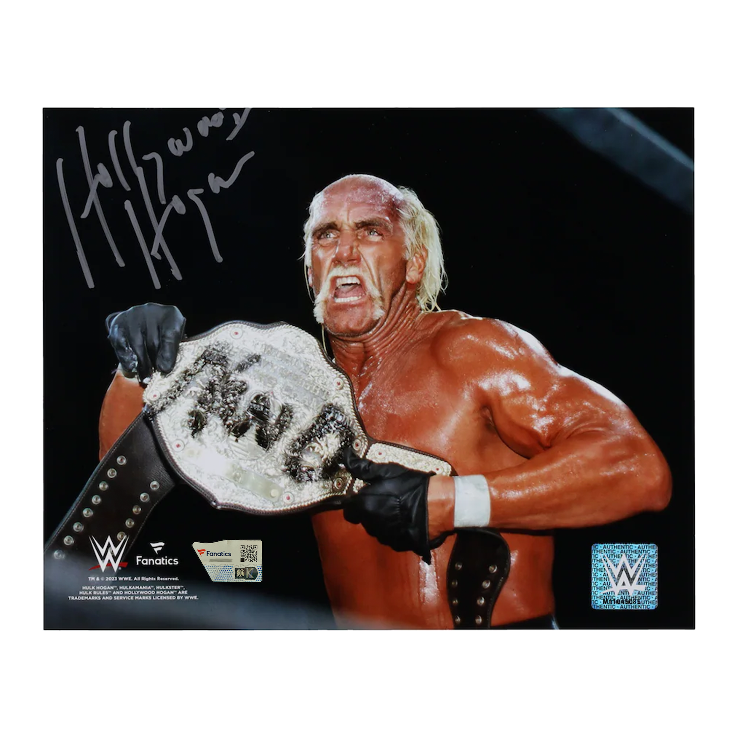 Hollywood Hulk Hogan Autographed WWE NWO Title Belt" 8" x 10" Photo Fanatics