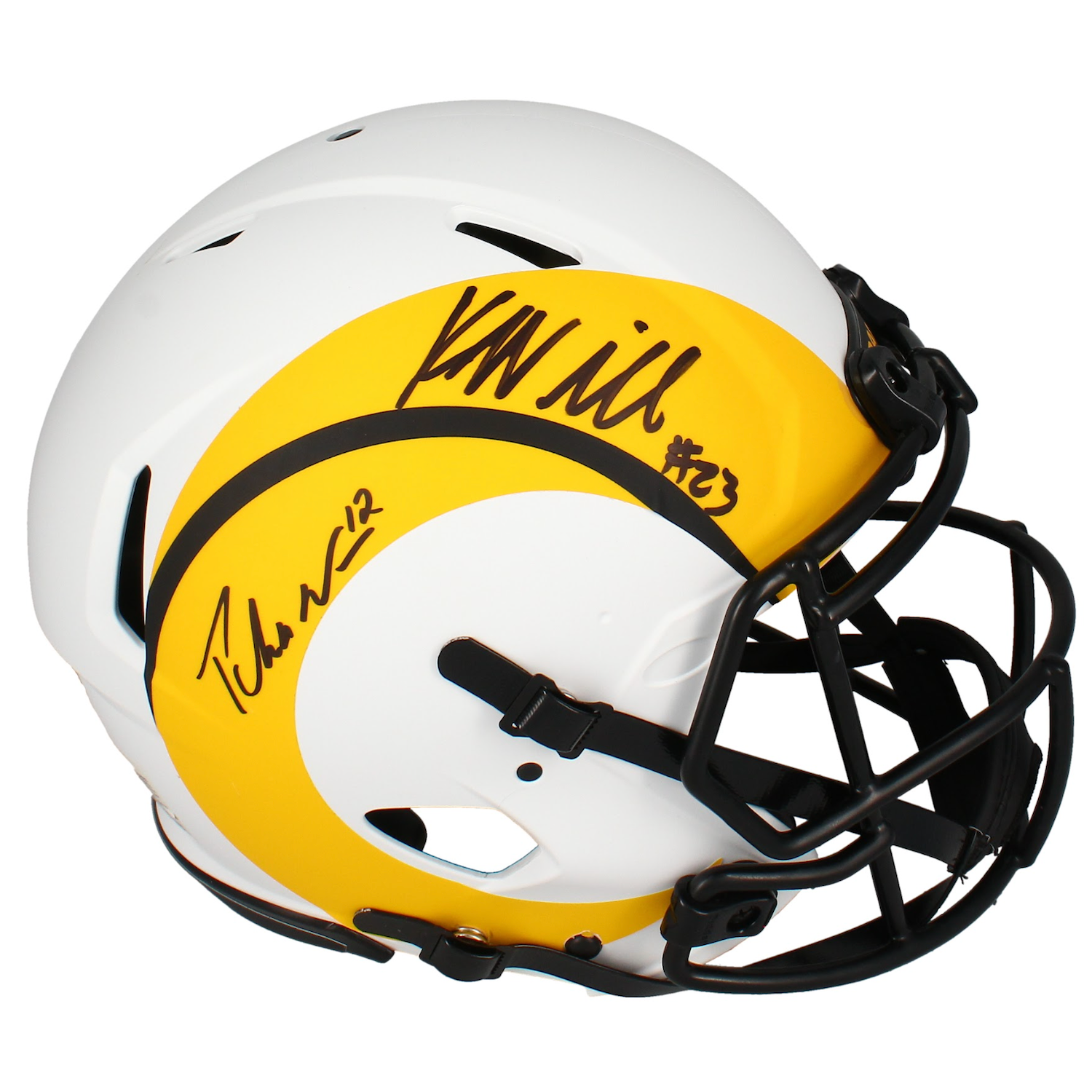 Puka Nacua / Kyren Williams Autographed Rams Lunar Authentic Helmet Fanatics