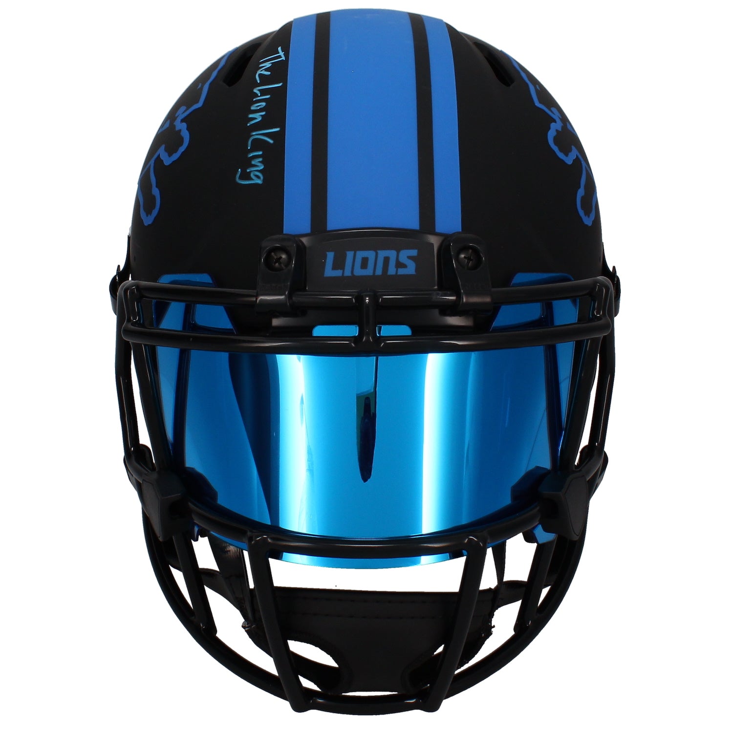 Barry Sanders Autographed "Lion King" "HOF 04" Eclipse Speed Helmet Beckett