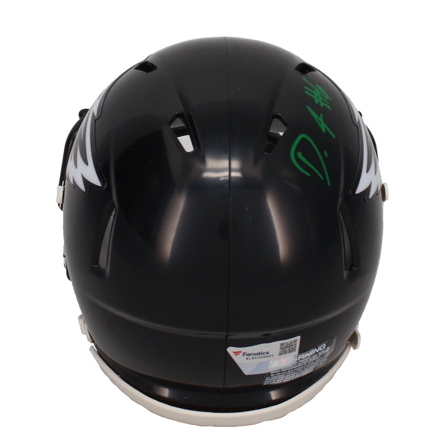Devonta Smith Autographed Eagles Alternate Black Speed Mini Helmet Fanatics