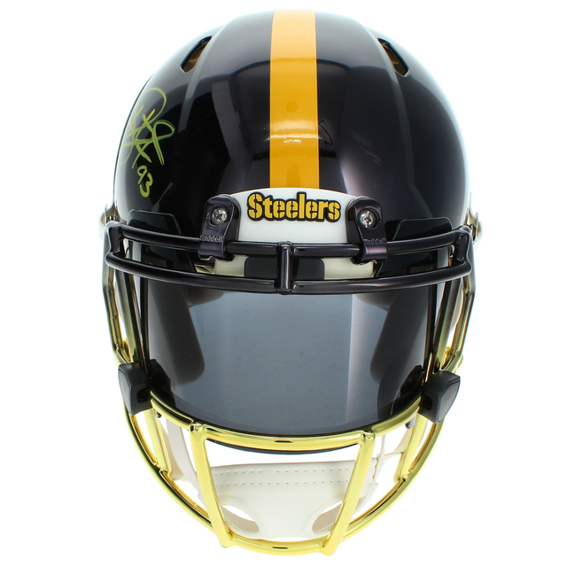 Troy Polamalu Autographed Steelers Chrome Authentic Speed Helmet Beckett