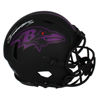 Zay Flowers Autographed Ravens 'Eclipse' Authentic Speed Helmet Beckett