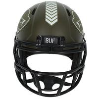 James Cook Autographed Buffalo Bills 2022 Salute to Service Speed Mini Helmet Beckett