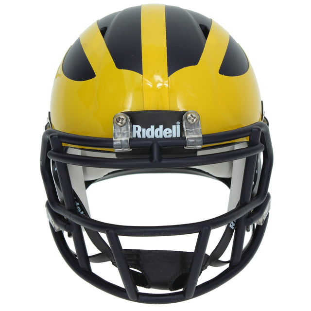 Mike Sainristil Autographed Michigan Wolverines Speed Mini Helmet Beckett