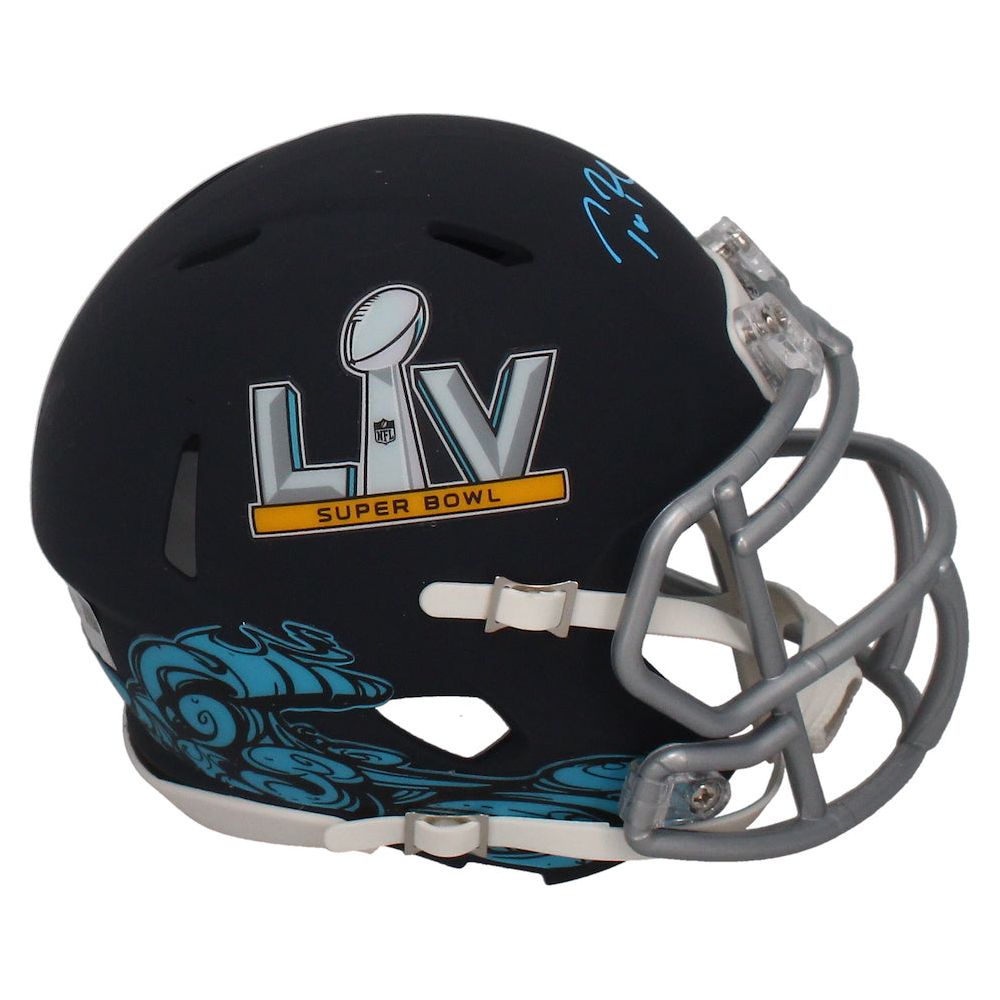 Tom Brady Autographed New England Patriots SB LV Logo Speed Mini Helmet Fanatics