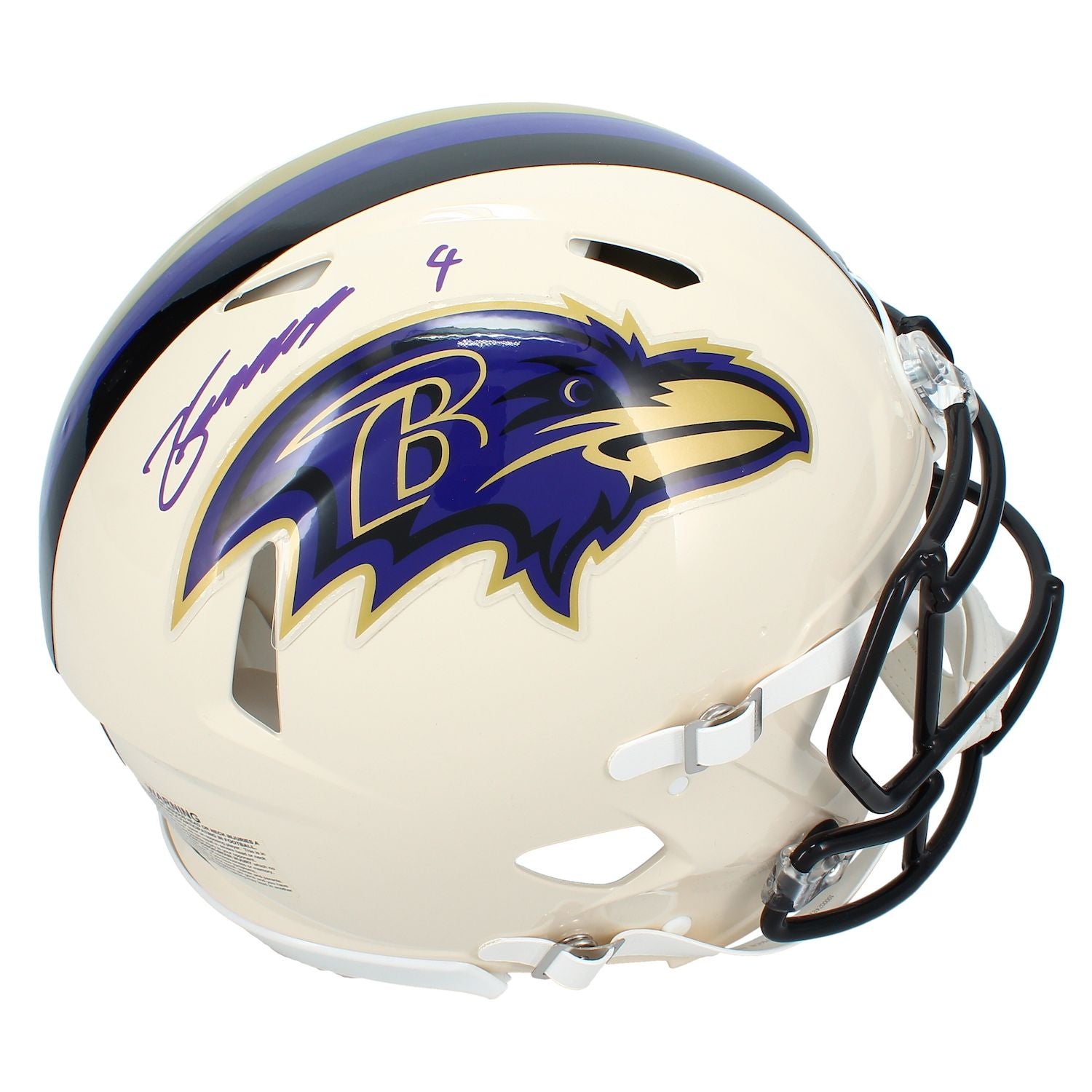 Zay Flowers Autographed Baltimore Ravens RETRO Speed Authentic Helmet Beckett