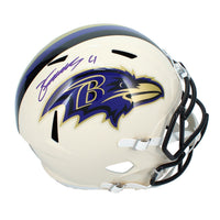 Zay Flowers Autographed Baltimore Ravens RETRO Speed Full Size Helmet Beckett