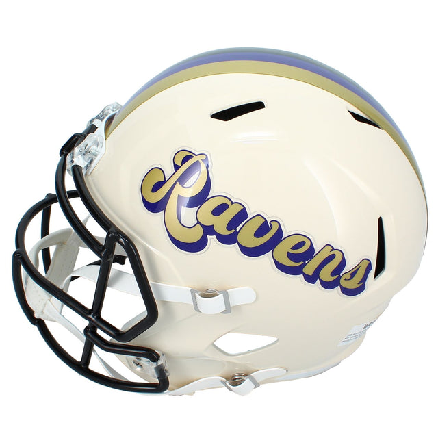 Zay Flowers Autographed Baltimore Ravens RETRO Speed Full Size Helmet Beckett