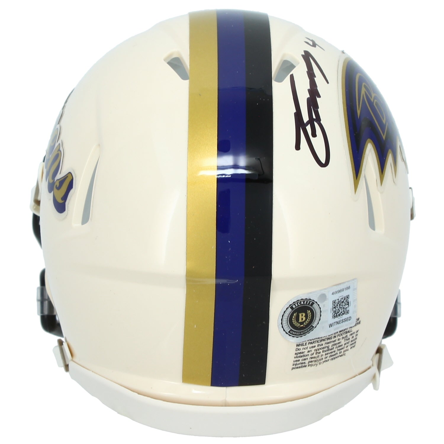 ミュージシャン The Ravens mini Godget cose Zay Flowers Autographed Baltimore Ravens RETRO Mini Helmet Beckett