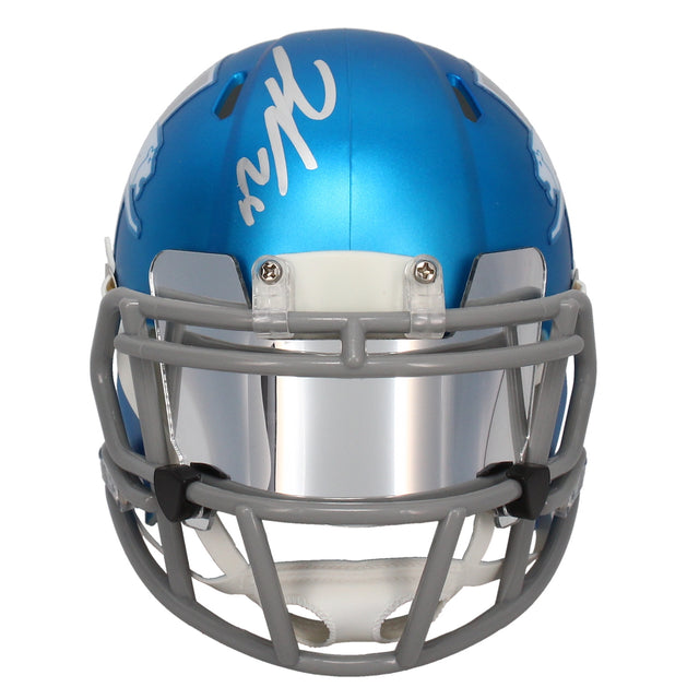 Jahmyr Gibbs Autographed Lions Alt. Mini Speed Helmet w/Visor Fanatics
