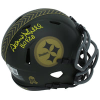 Donnie Shell Autographed/Inscribed "HOF 20" Pittsubrgh Steelers 2025 Salute to Service Speed Mini Helmet Beckett
