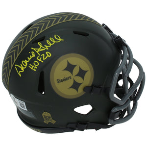 Donnie Shell Autographed/Inscribed "HOF 20" Pittsubrgh Steelers 2025 Salute to Service Speed Mini Helmet Beckett