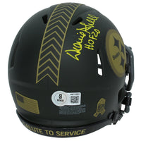 Donnie Shell Autographed/Inscribed "HOF 20" Pittsubrgh Steelers 2025 Salute to Service Speed Mini Helmet Beckett