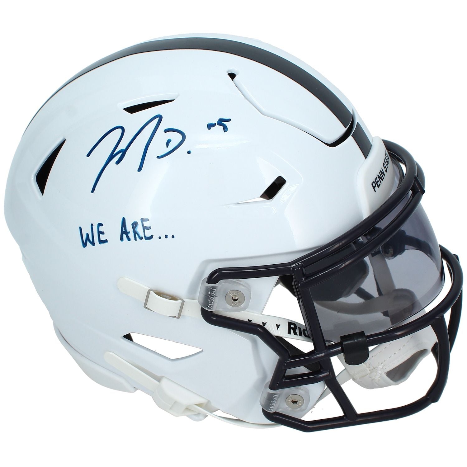 Jahan Dotson Autographed/Inscribed "WE ARE..." Penn St. Nittany Lions Speedflex Midi Helmet Beckett