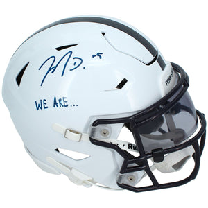 Jahan Dotson Autographed/Inscribed "WE ARE..." Penn St. Nittany Lions Speedflex Midi Helmet Beckett