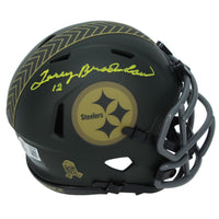 Terry Bradshaw Autographed Pittsburgh Steelers 2025 Salute to Service Speed Mini Helmet Beckett