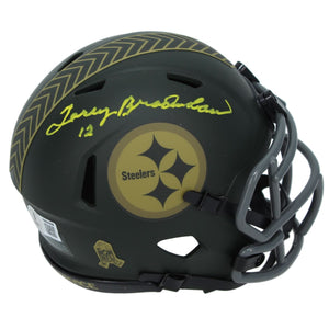 Terry Bradshaw Autographed Pittsburgh Steelers 2025 Salute to Service Speed Mini Helmet Beckett