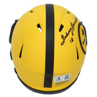 Terry Bradshaw Autographed Pittsburgh Steelers RAVE Speed Mini Helmet Beckett