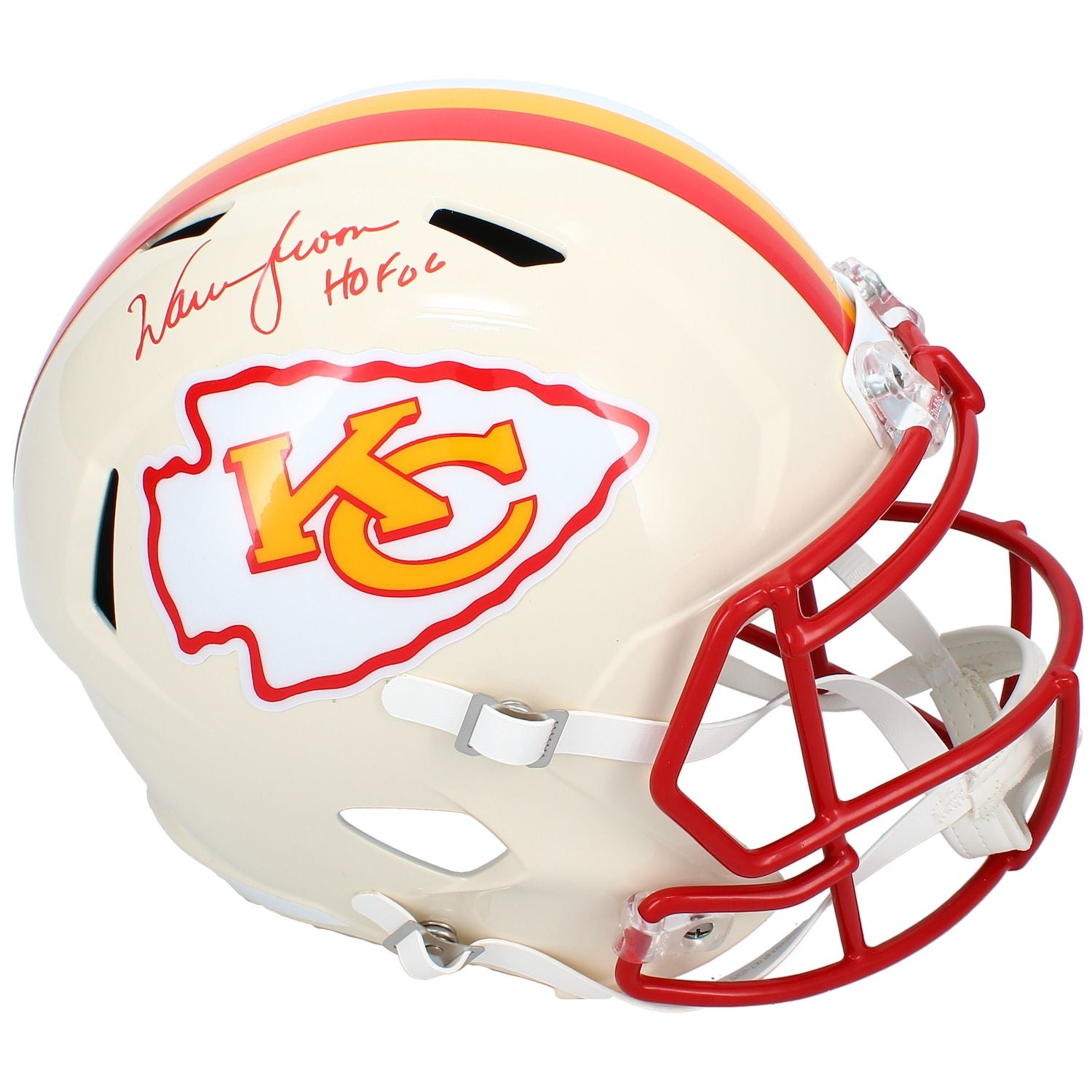 Warren Moon Autographed/Inscribed "HOF '06" Kansas City Chiefs RETRO Speed Full Size Helmet Beckett