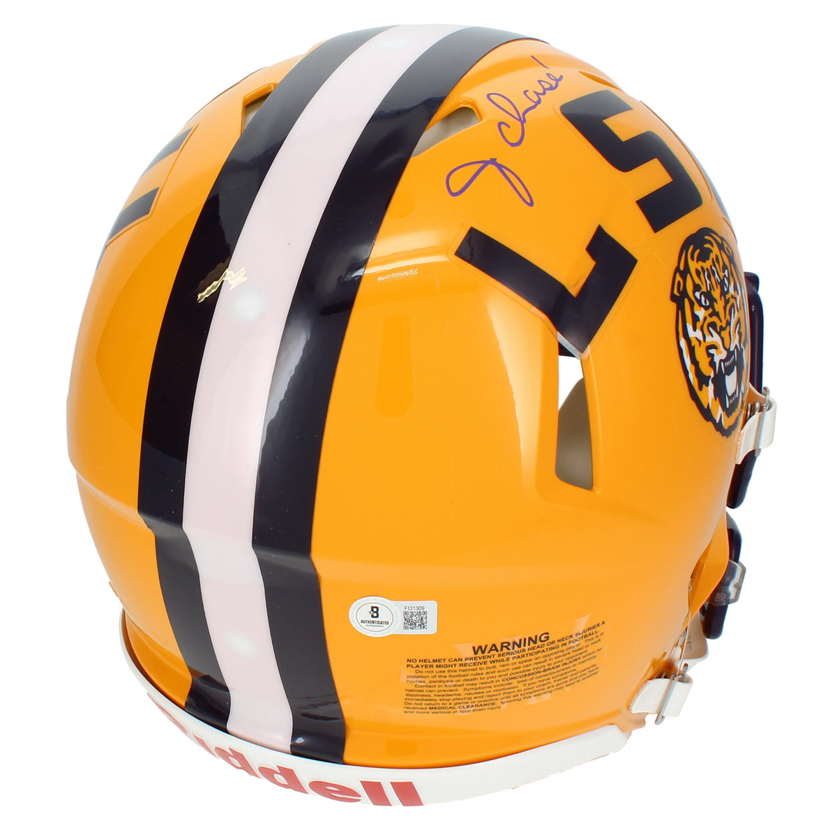 Ja'Marr Chase Autographed LSU Tigers Speed Authentic Helmet Beckett Witnessed