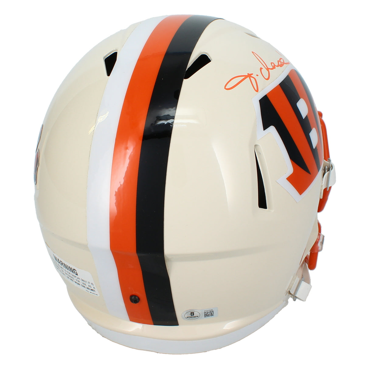 Ja'Marr Chase Autographed Cincinnati Bengals RETRO Speed Full Size Helmet Beckett