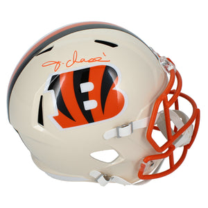 Ja'Marr Chase Autographed Cincinnati Bengals RETRO Speed Full Size Helmet Beckett