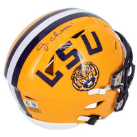 Ja'Marr Chase Autographed LSU Tigers Speedflex Midi Helmet Beckett Witnessed