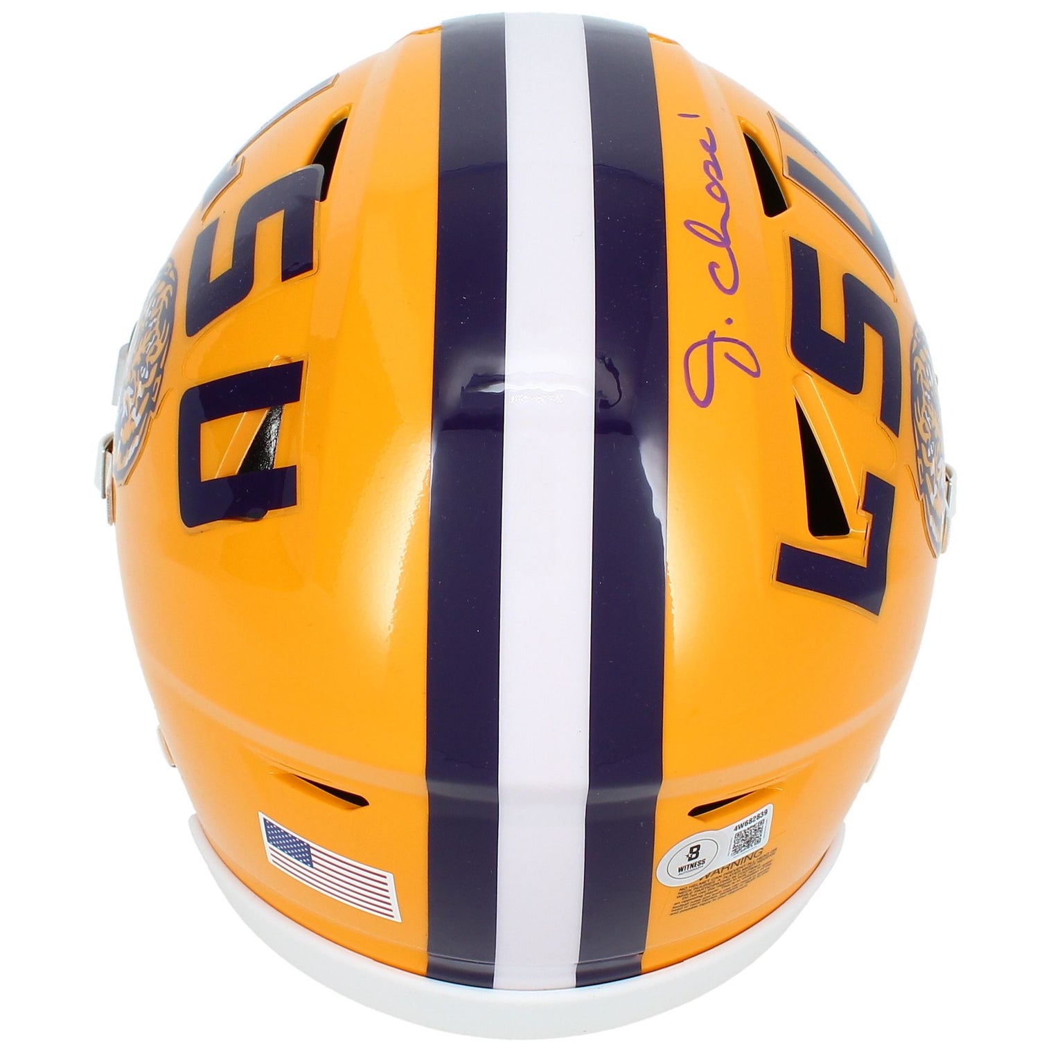 Ja'Marr Chase Autographed LSU Tigers Speedflex Midi Helmet Beckett Witnessed