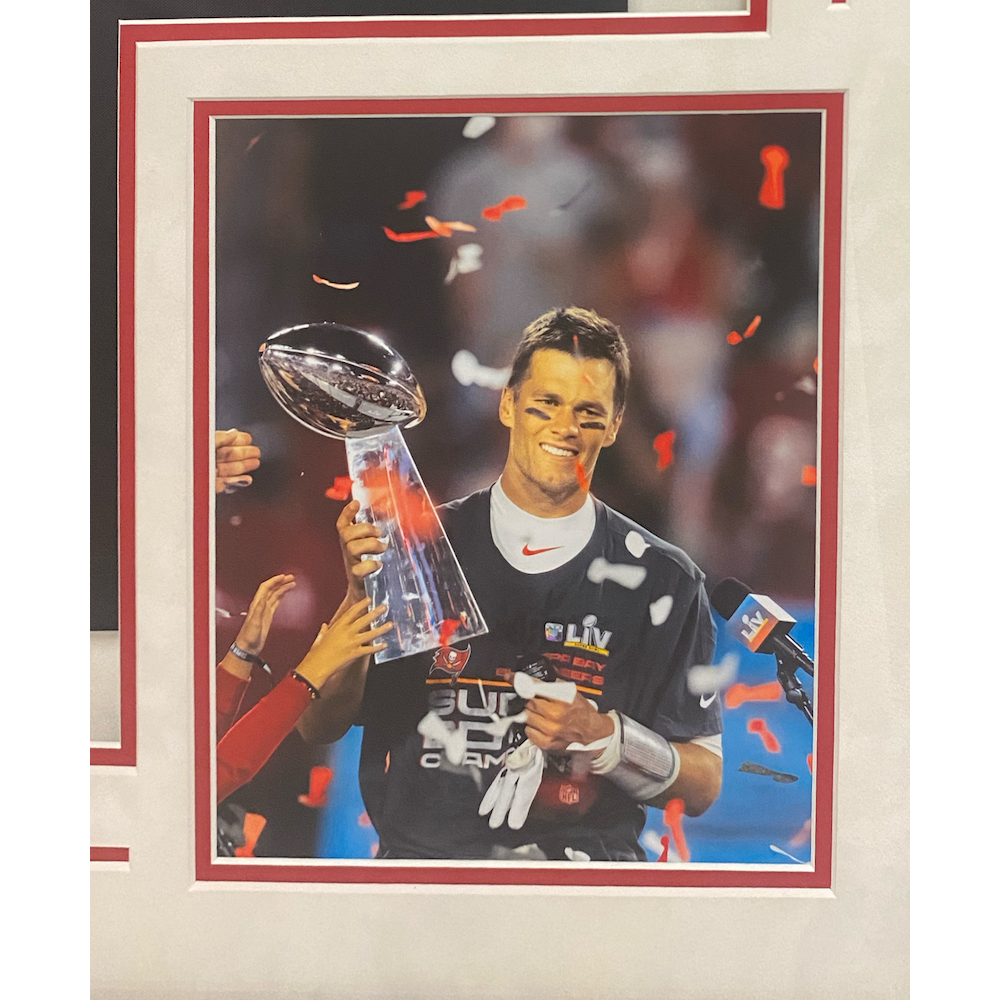 Tom Brady Autographed Buccaneers 42" x 34" Framed Nike Limited Pewter Jersey Fanatics