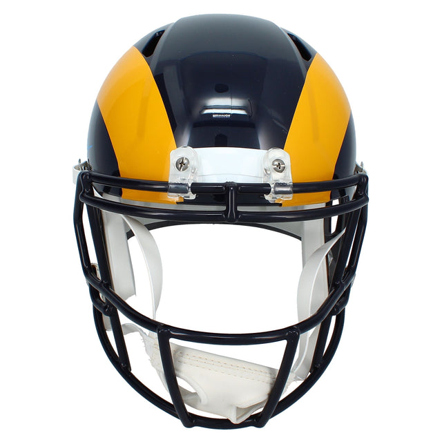 Isaac Bruce Autographed Los Angeles Rams 1981-99 Throwback Speed Full Size Helmet Beckett