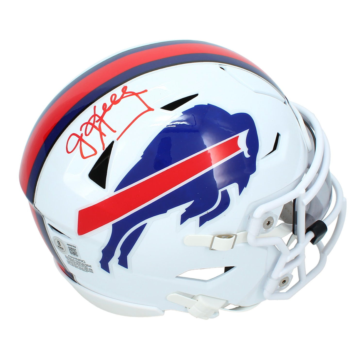 Jim Kelly Autographed (In Red) Buffalo Bills Speedflex Midi Helmet Beckett