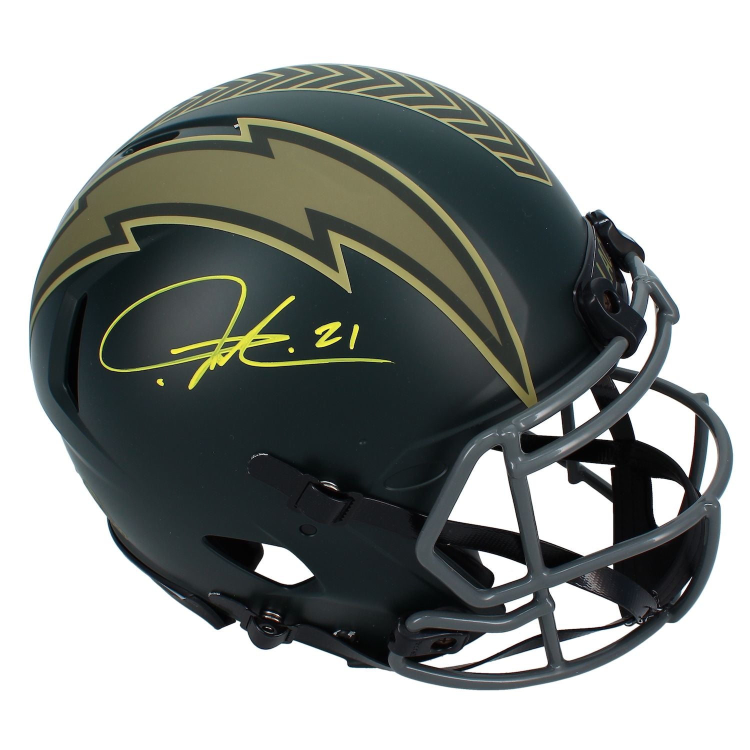 LaDainian Tomlinson Autographed Los Angeles Chargers 2025 Salute to Service Speed Authentic Helmet Beckett