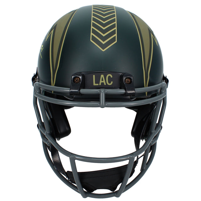 LaDainian Tomlinson Autographed Los Angeles Chargers 2025 Salute to Service Speed Authentic Helmet Beckett