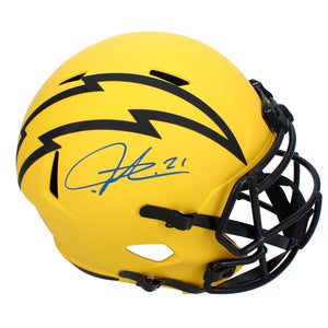 LaDainian Tomlinson Autographed Los Angeles Chargers RAVE Speed Full Size Helmet Beckett