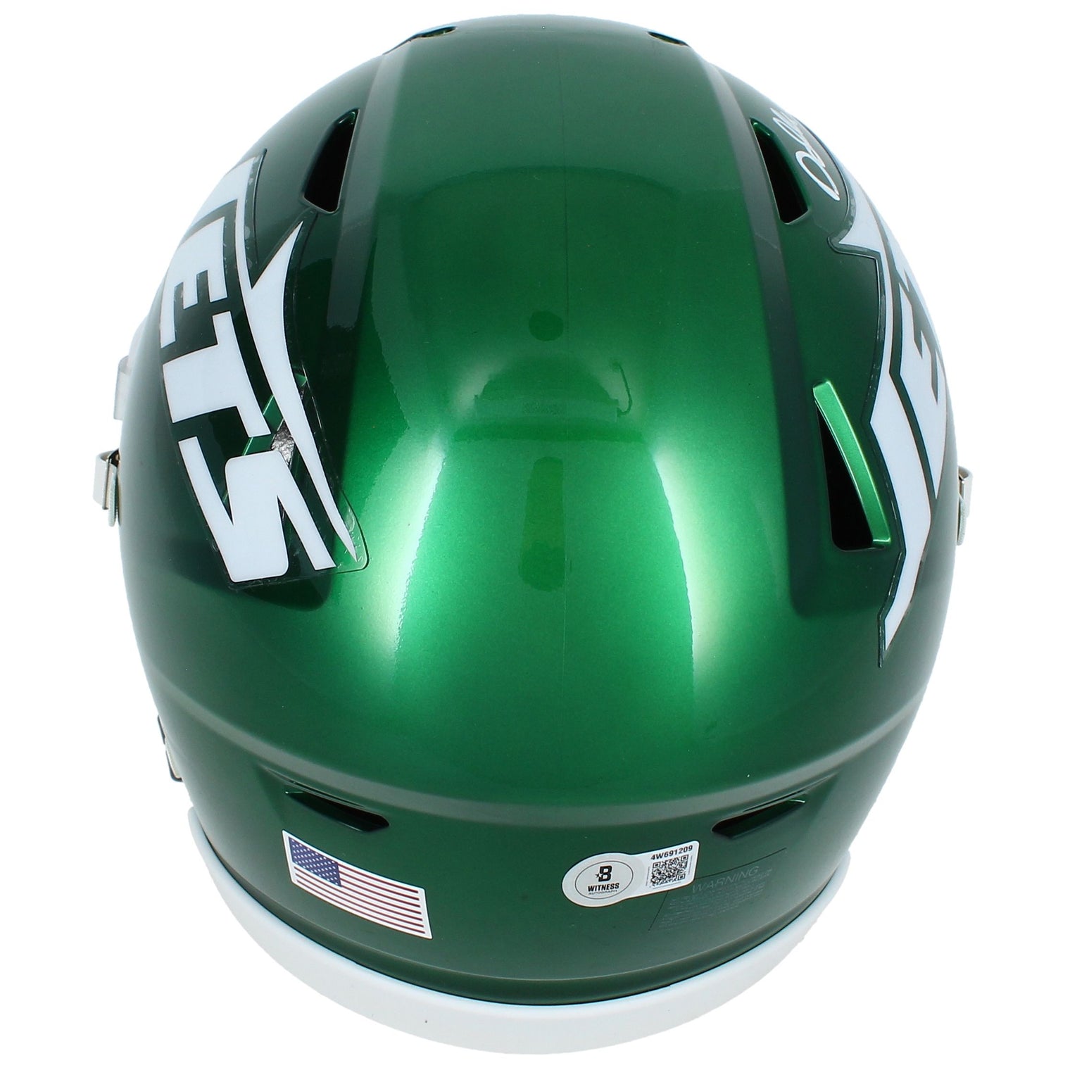 Darrelle Revis Autographed (White) New York Jets Speedflex Midi Helmet Beckett