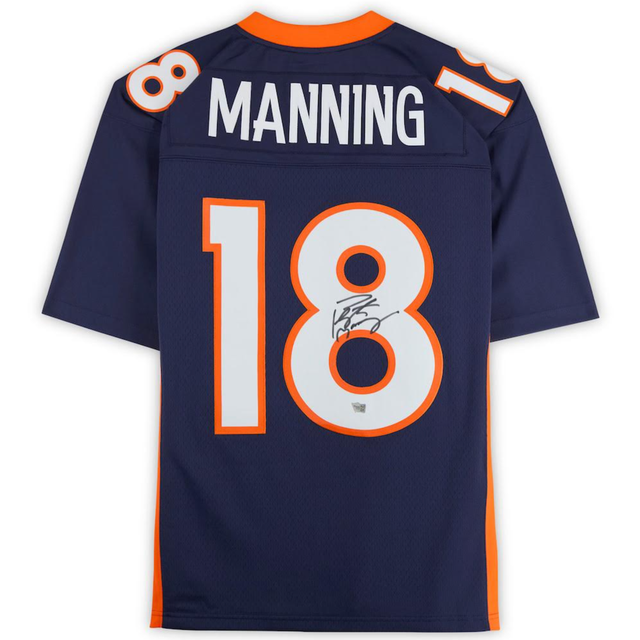 Peyton Manning Autographed Denver Broncos Nike Navy Blue Elite Jersey Fanatics